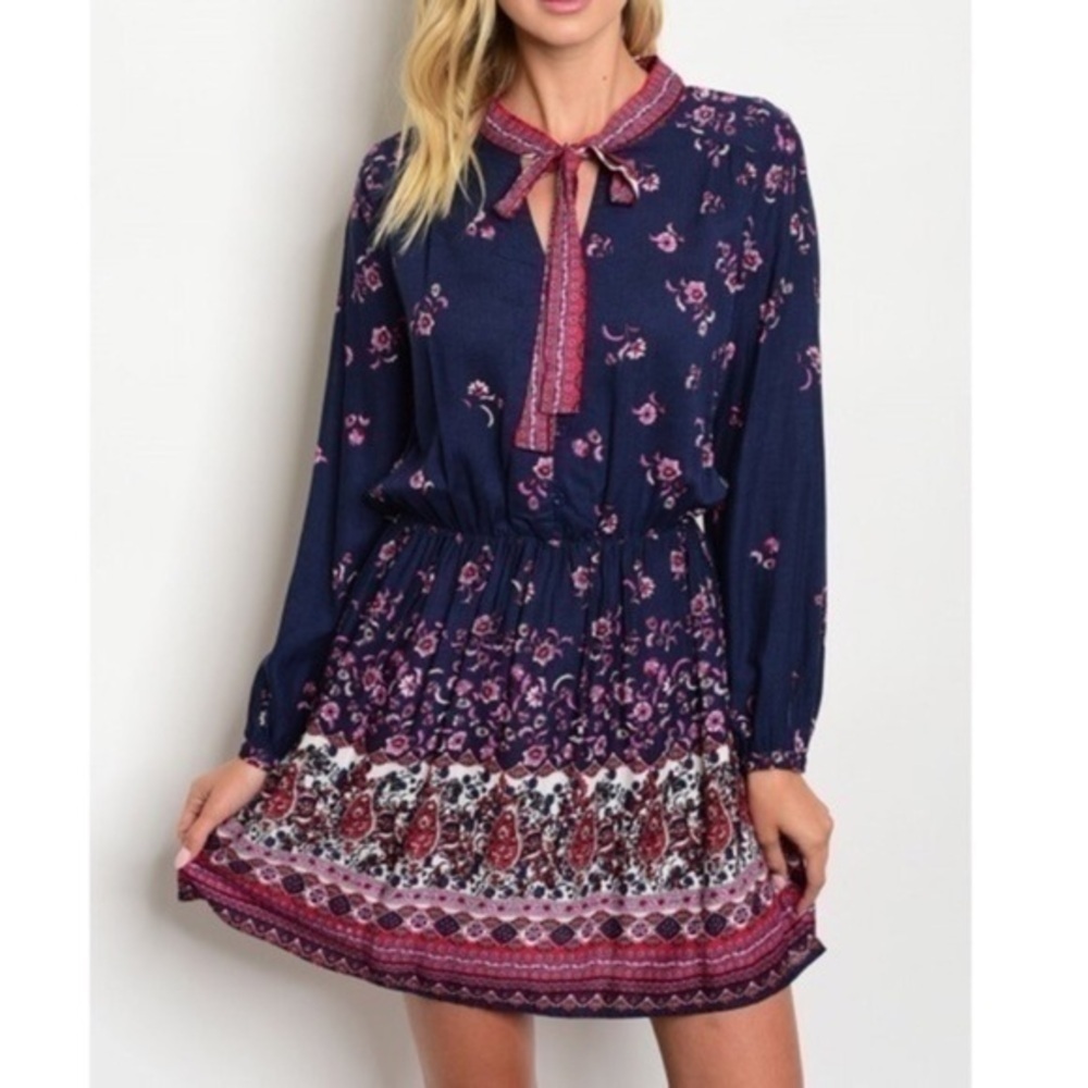 Navy pink dress